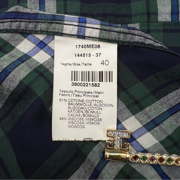 MSGM Viscose Tartan Shirt Made in Italy - Picture 11 of 12